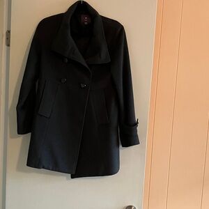 Forever 21 Black Double-Breasted Peacoat